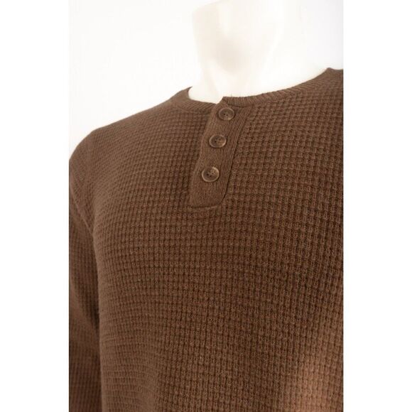 Schott NYC Mens Sweater Size 2XL Light Brown Wool Blend Waffle knit NWT - Picture 4 of 6